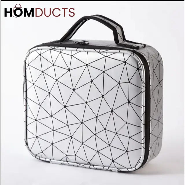 Pu Travel Cosmetic Organizer Bag Silver J & C