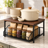 Black with Dark Walnut Top pull-out kitchen organizer
