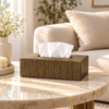 Luxury Linear-Texture Tissue Box Holder decorative tissue holder