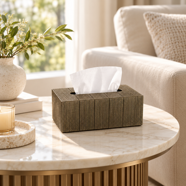 Modern Linear Texture Tissue Box Cover decorative tissue holder