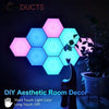 Quantum Hexagon LED Wall Lights – RGB Touch Sensor Modular Panels for Room & Gaming Decor – Battery Operated & Smart
