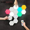 Quantum Hexagon LED Wall Lights – RGB Touch Sensor Modular Panels for Room & Gaming Decor – Battery Operated & Smart