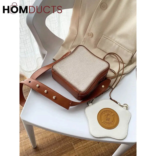 Quirky ’Fried Egg Toast’ Crossbody Bag - Unique & Fun Shoulder Bag