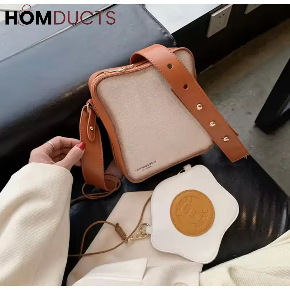 Quirky "Fried Egg Toast" Crossbody Bag - Unique & Fun Shoulder Bag