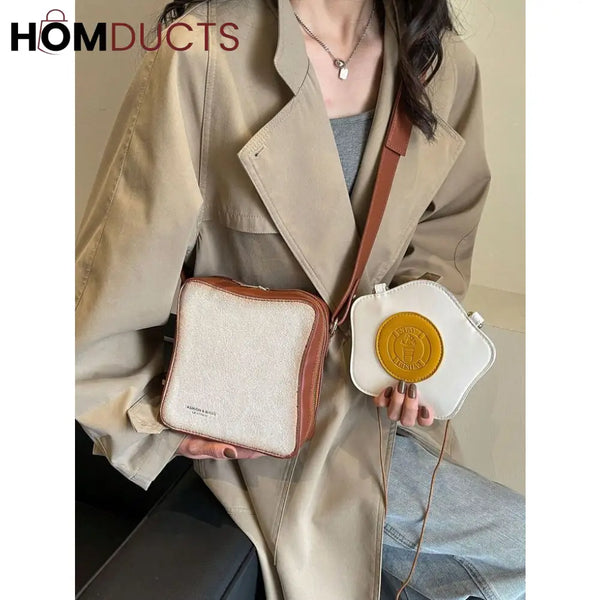 Quirky ’Fried Egg Toast’ Crossbody Bag - Unique & Fun Shoulder Bag