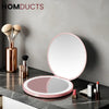Rechargeable LED Lighted Compact Mirror – Portable Makeup Mirror with Double-Sided Magnification & USB Charging