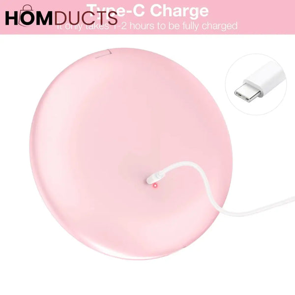 Rechargeable LED Lighted Compact Mirror – Portable Makeup Mirror with Double-Sided Magnification & USB Charging