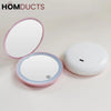 Rechargeable LED Lighted Compact Mirror – Portable Makeup Mirror with Double-Sided Magnification & USB Charging