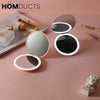 Rechargeable LED Lighted Compact Mirror – Portable Makeup Mirror with Double-Sided Magnification & USB Charging
