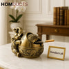 Regal Brass Elephant Ashtray – Antique Finish with Lid & Engraved Wildlife Design