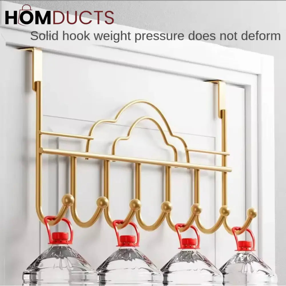Regalia Luxe Over-the-Door Hook Rack – 7 Golden Hooks
