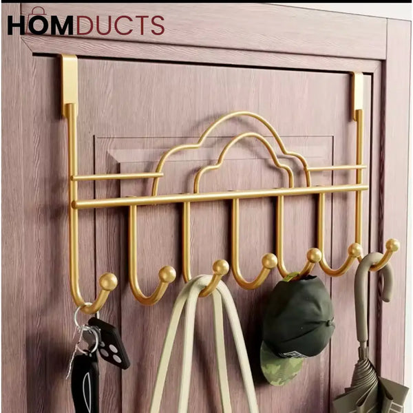 Regalia Luxe Over-the-Door Hook Rack – 7 Golden Hooks