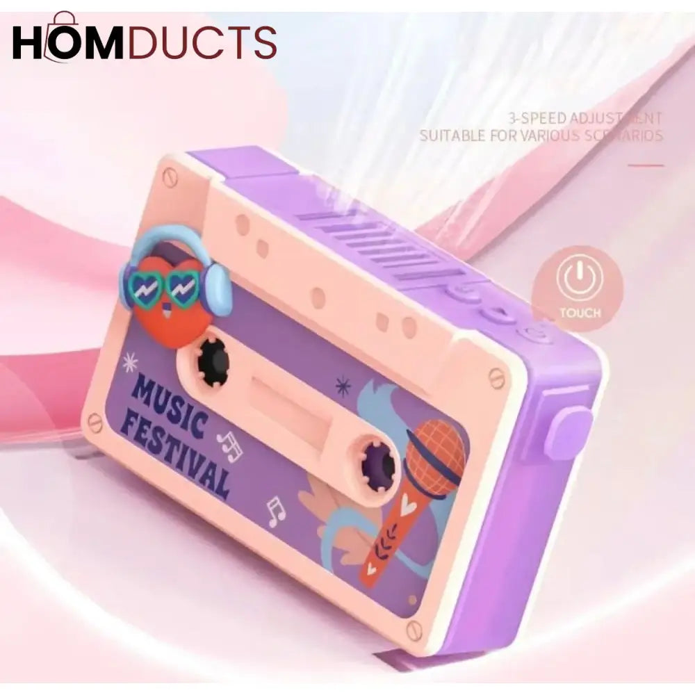 Retro Cassette Neck Fan & Voice Recorder - Stay Cool & Capture Ideas On the Go