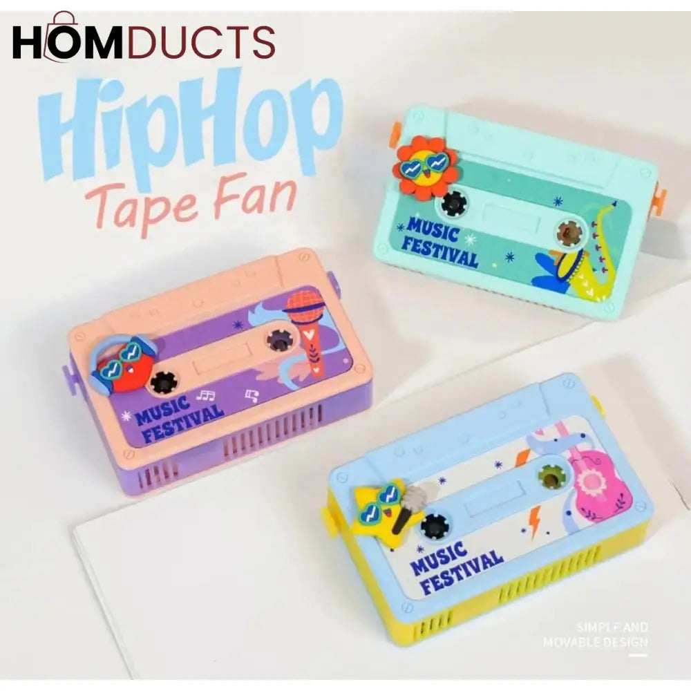 Retro Cassette Neck Fan & Voice Recorder - Stay Cool & Capture Ideas On the Go