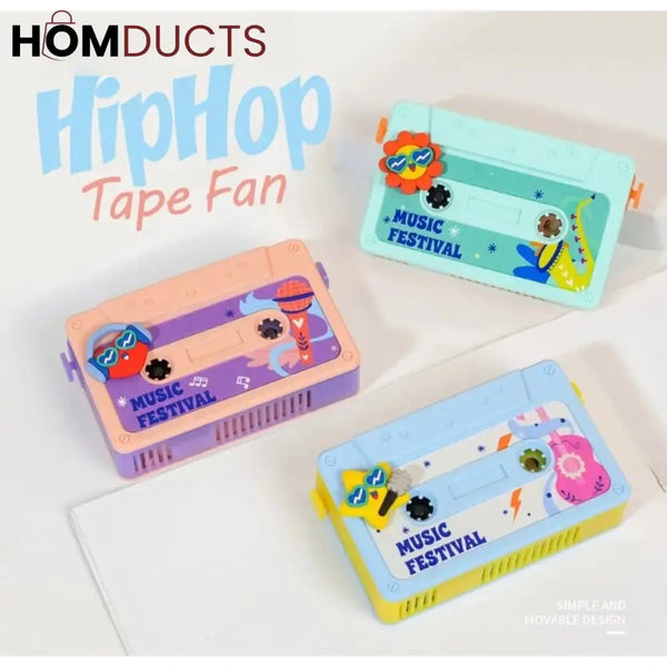 Retro Cassette Neck Fan & Voice Recorder - Stay Cool & Capture Ideas On the Go