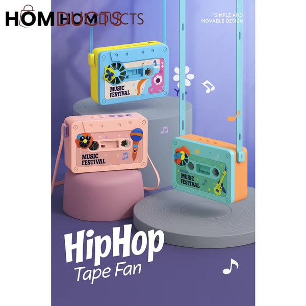 Retro Cassette Neck Fan & Voice Recorder - Stay Cool & Capture Ideas On the Go