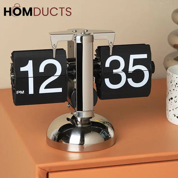 Retro Flip Clock – Vintage Style Desk Clock with Large Display Numbers