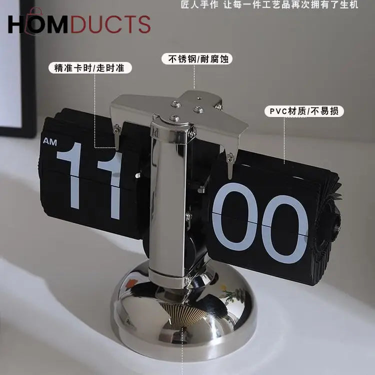 Retro Flip Clock – Vintage Style Desk Clock with Large Display Numbers