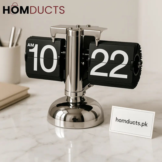 Retro Flip Clock – Vintage Style Desk Clock with Large Display Numbers