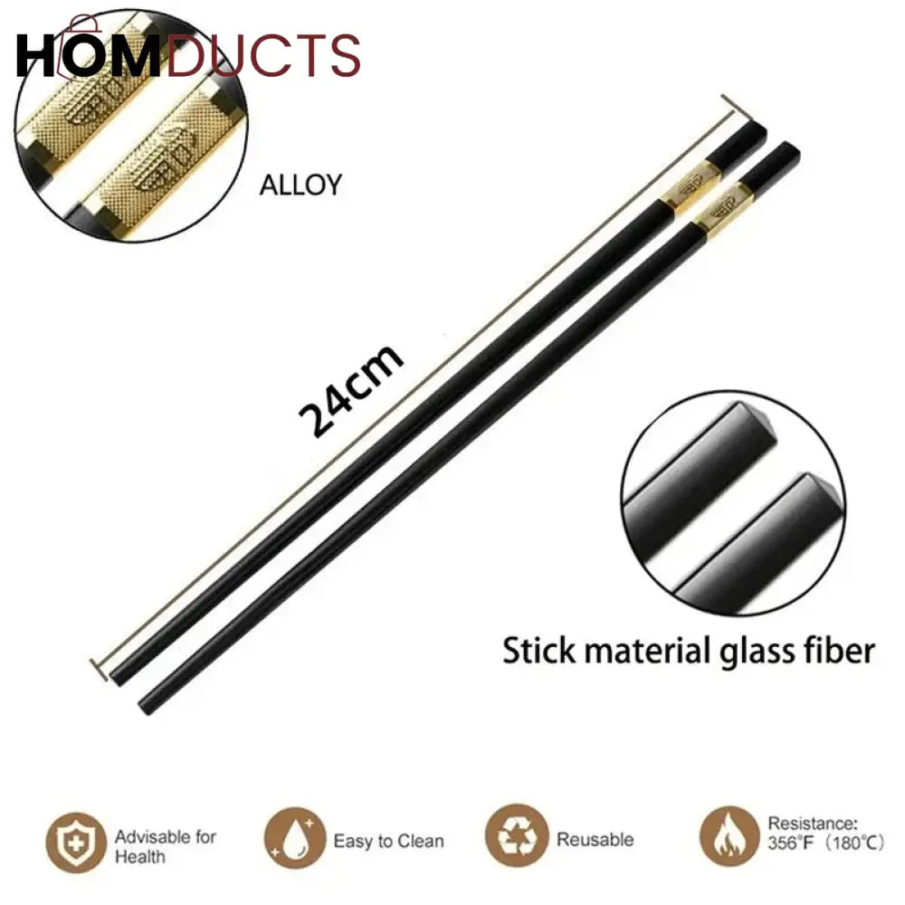 Reusable Non-Slip Chopsticks (10Pairs)