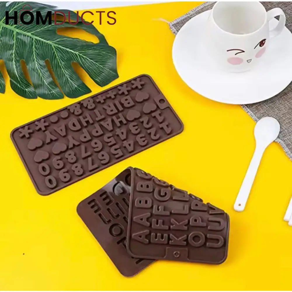 Reusable Silicone Birthday Chocolate & Cake Decorating Mold - Letters, Numbers & Shapes