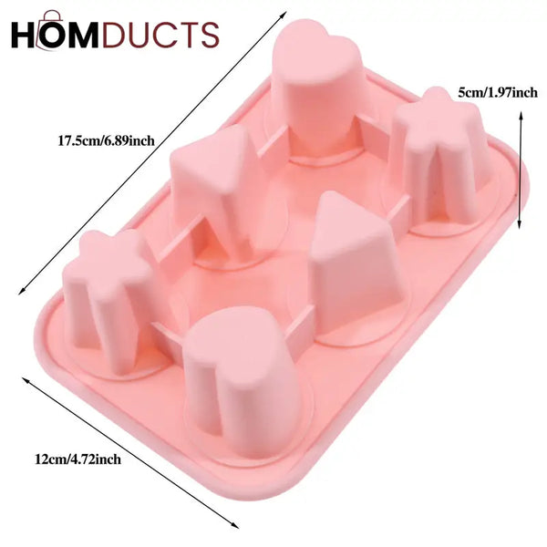 Reusable Silicone Popsicle Molds – 6-Shape Ice Pop Maker Tray BPA-Free & Easy Release