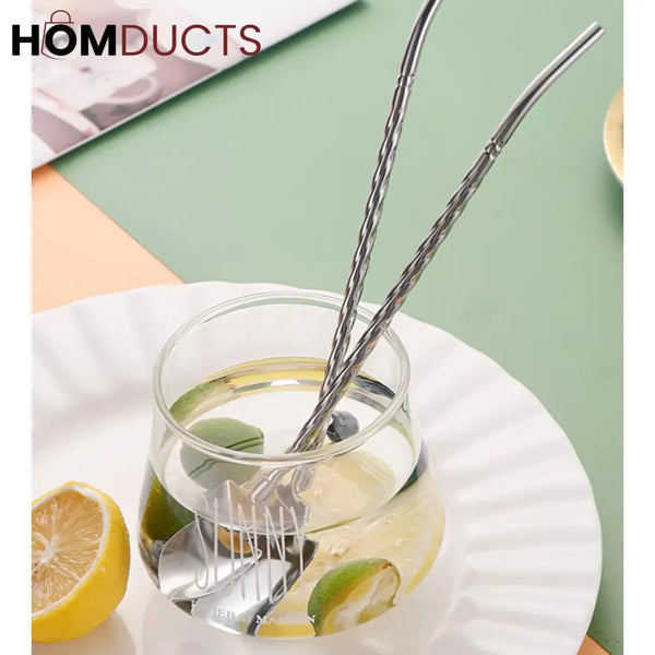 Reusable Spoon Straw 3Pcs Set