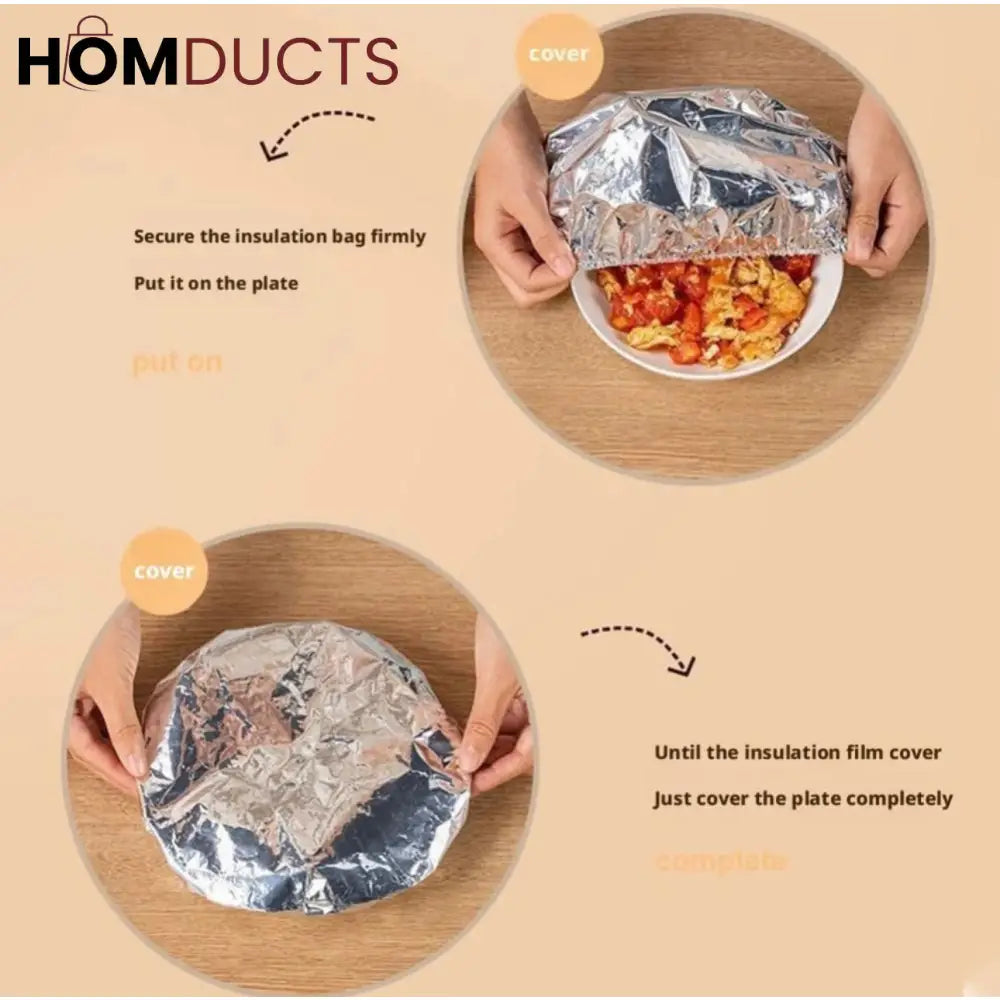 Reusable Thermal Food Covers – Heat-Insulating Aluminum Foil Lid (10pcs)