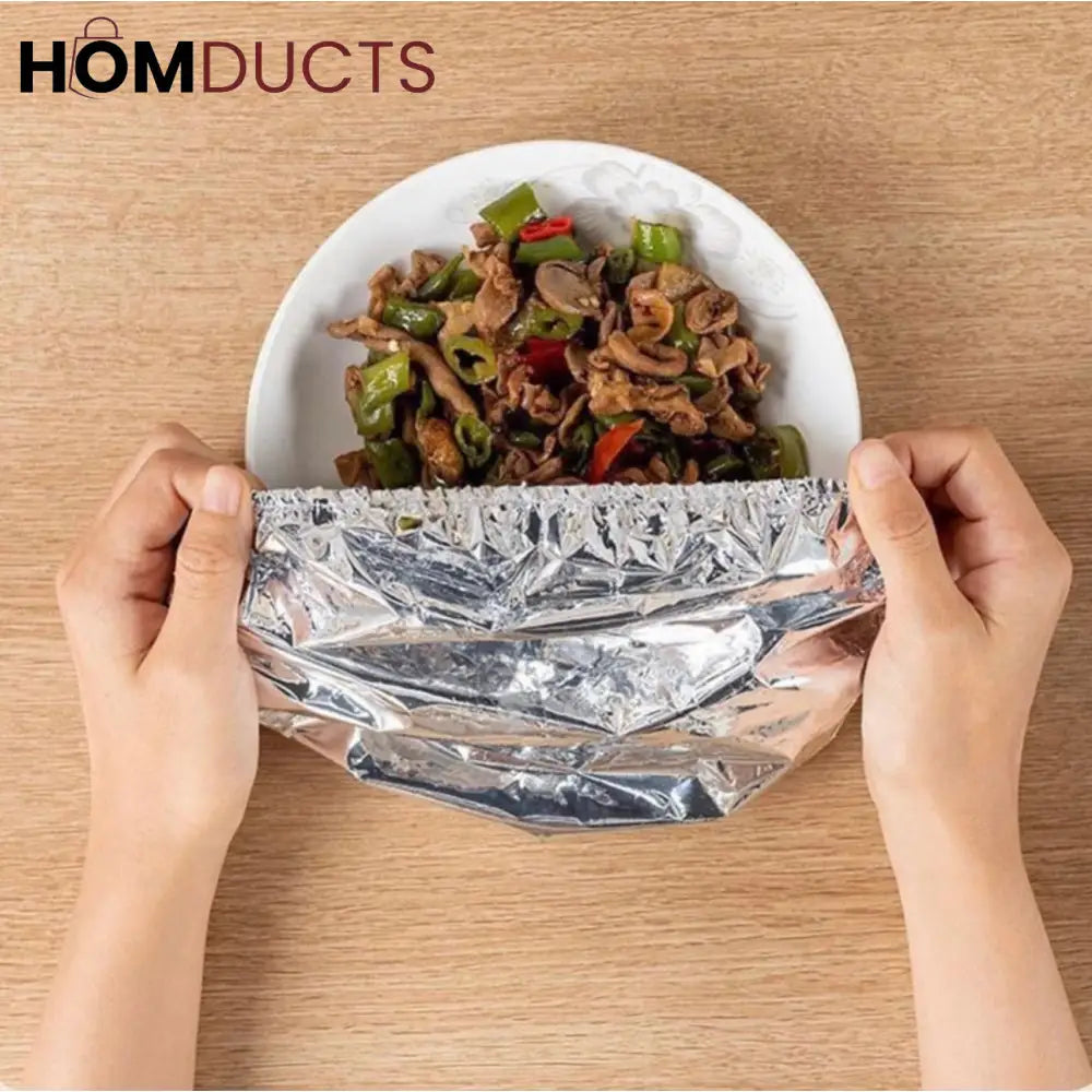 Reusable Thermal Food Covers – Heat-Insulating Aluminum Foil Lid (10pcs)