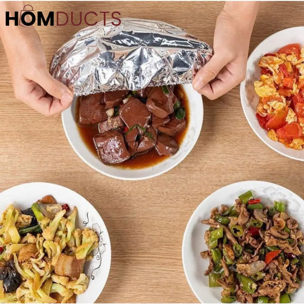 Reusable Thermal Food Covers – Heat-Insulating Aluminum Foil Lid (10pcs)