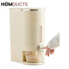 Rice Dispenser Container – Airtight Wall-Mounted Dry Food Storage with One-Touch Measuring Cup for Kitchen Pantry