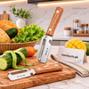 2-in-1 Stainless Steel Vegetable Peeler with Bottle Opener & Wooden Handle – Multipurpose Kitchen Peeling Tool