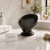 Danny Home Premium Black Ceramic Marble Soap Dish with Gold Trim – Elegant Bathroom Accessory