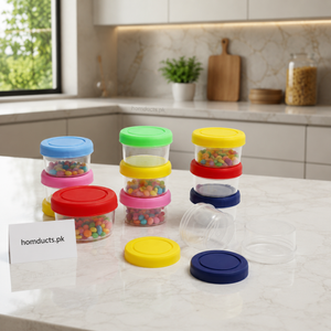 6 Piece Mini Airtight Storage Containers with Colorful Lids – Multipurpose Food & Spice Organizer Boxes