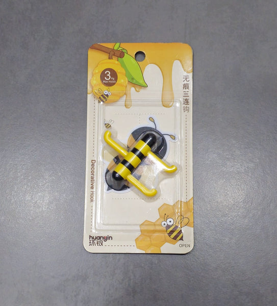 Cute Bee Self-Adhesive Wall Hook – Cartoon Multi-Purpose Towel & Key Holder (1 Piece)