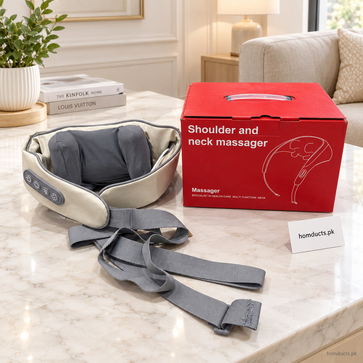 Electric Shoulder & Neck Massager with Heat – Deep Kneading Massage Belt for Neck, Back & Shoulder Relaxation