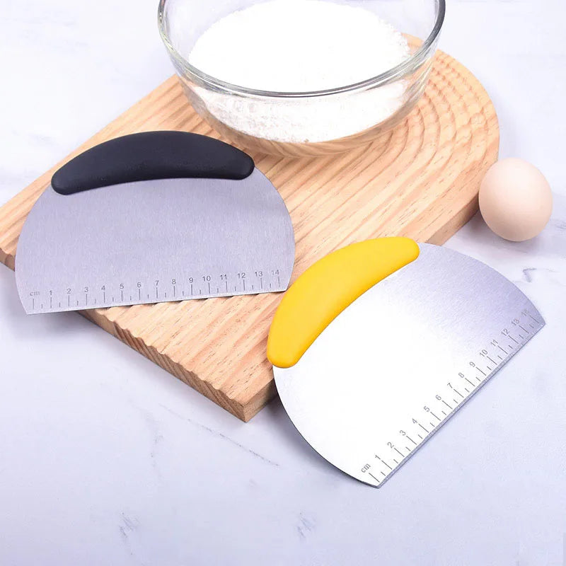 Stainless Steel Dough & Pastry Scraper with Measuring Scale – Multipurpose Kitchen Cutter