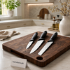 3-Piece Stainless Steel Kitchen Knife Set with Ergonomic Black Handles – Chef, Utility & Serrated Knife Set