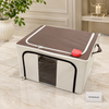 Giant 100L Foldable Fabric Storage Box with Metal Frame, Dual Zipper & See-Through Window