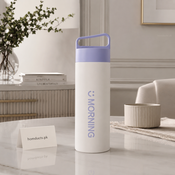 400ml Portable Insulated Water Bottle with Carry Handle – Leakproof Travel Flask for School, Office & Outdoor Use