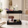 2-Tier Multipurpose Kitchen Countertop Organizer Rack with Side Hanging Cup – White