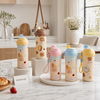 500ml Cute Ice Cream Design Vacuum Insulated Sipper Bottle with Portable Strap – Hot & Cold Travel Water Bottle