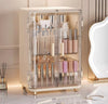 Luxury Acrylic Makeup Organizer Box with Drawers & Transparent Doors – Large Cosmetic Storage Cabinet for Skincare, Brushes & Beauty Essentials