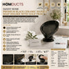 Danny Home Premium Black Ceramic Marble Soap Dish with Gold Trim – Elegant Bathroom Accessory