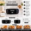 Danny Home Premium Red Metal Bread Box with Lid | Modern Kitchen Bread Storage Container-Black