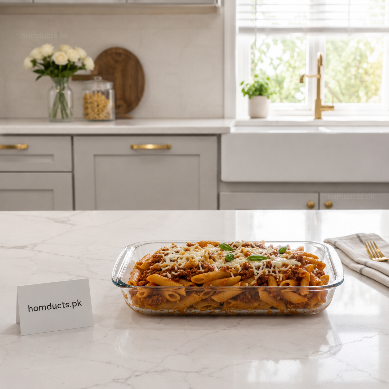 Premium Rectangular Glass Baking Dish – Heat Resistant Oven & Serving Casserole Tray