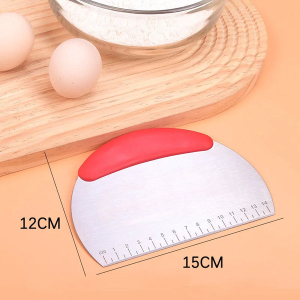 Stainless Steel Dough & Pastry Scraper with Measuring Scale – Multipurpose Kitchen Cutter