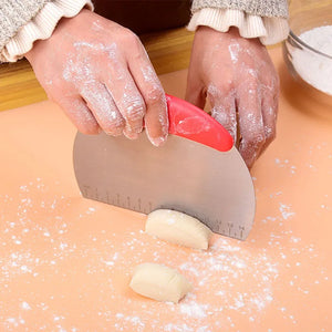 Stainless Steel Dough & Pastry Scraper with Measuring Scale – Multipurpose Kitchen Cutter