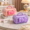 3-Layer Hair Accessories Storage Box with Transparent Cover & Portable Handle – Kids Jewelry & Hair Clip Organizer