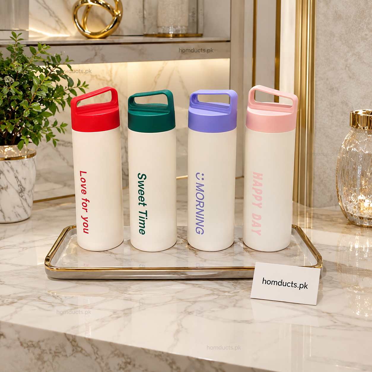 400ml Portable Insulated Water Bottle with Carry Handle – Leakproof Travel Flask for School, Office & Outdoor Use